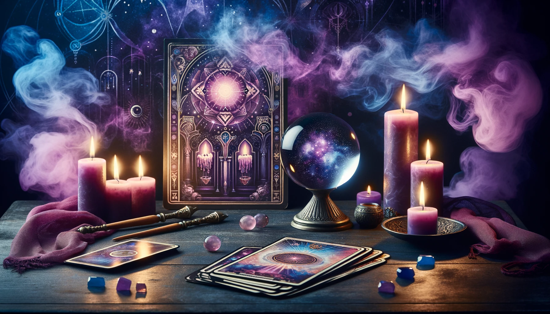 Mystical Tarot Cards and Crystal Ball